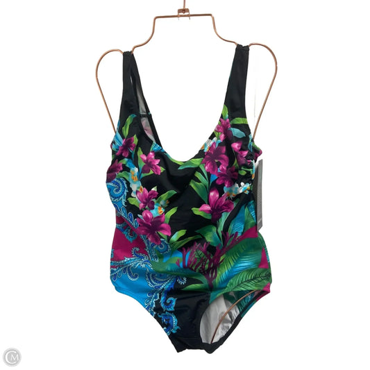 Swimsuit By Clothes Mentor In Tropical Print, Size: L