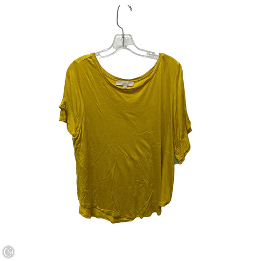 Top Short Sleeve Basic By Loft In Yellow, Size: L