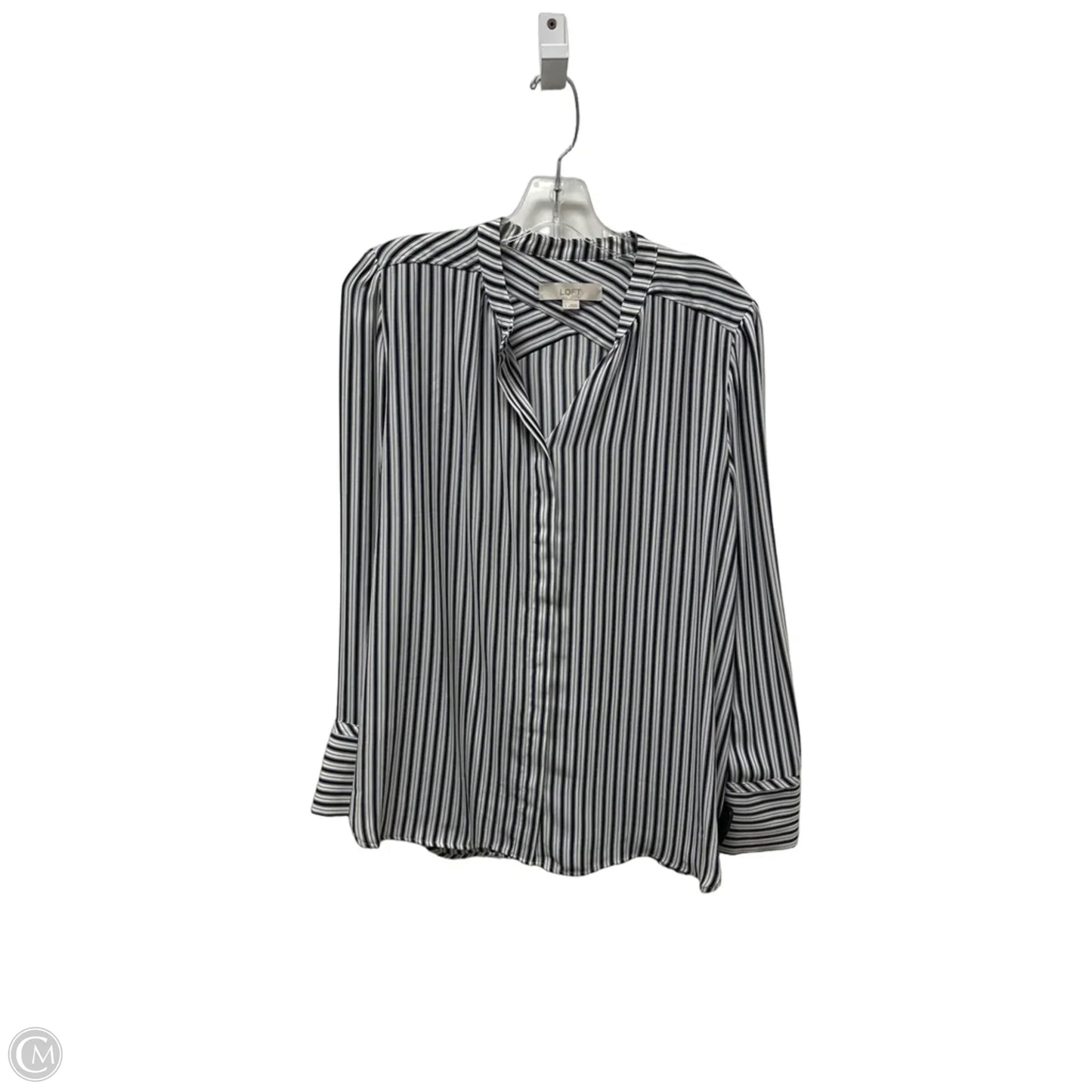 Top Long Sleeve By Loft In Striped Pattern, Size: L