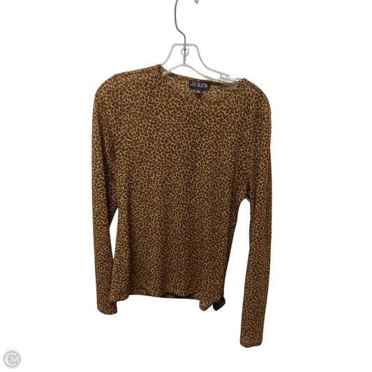 Top Long Sleeve Basic By J. Crew In Animal Print, Size: L