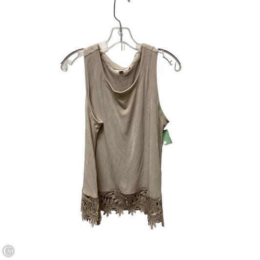 Top Sleeveless By Chicos In Taupe, Size: L
