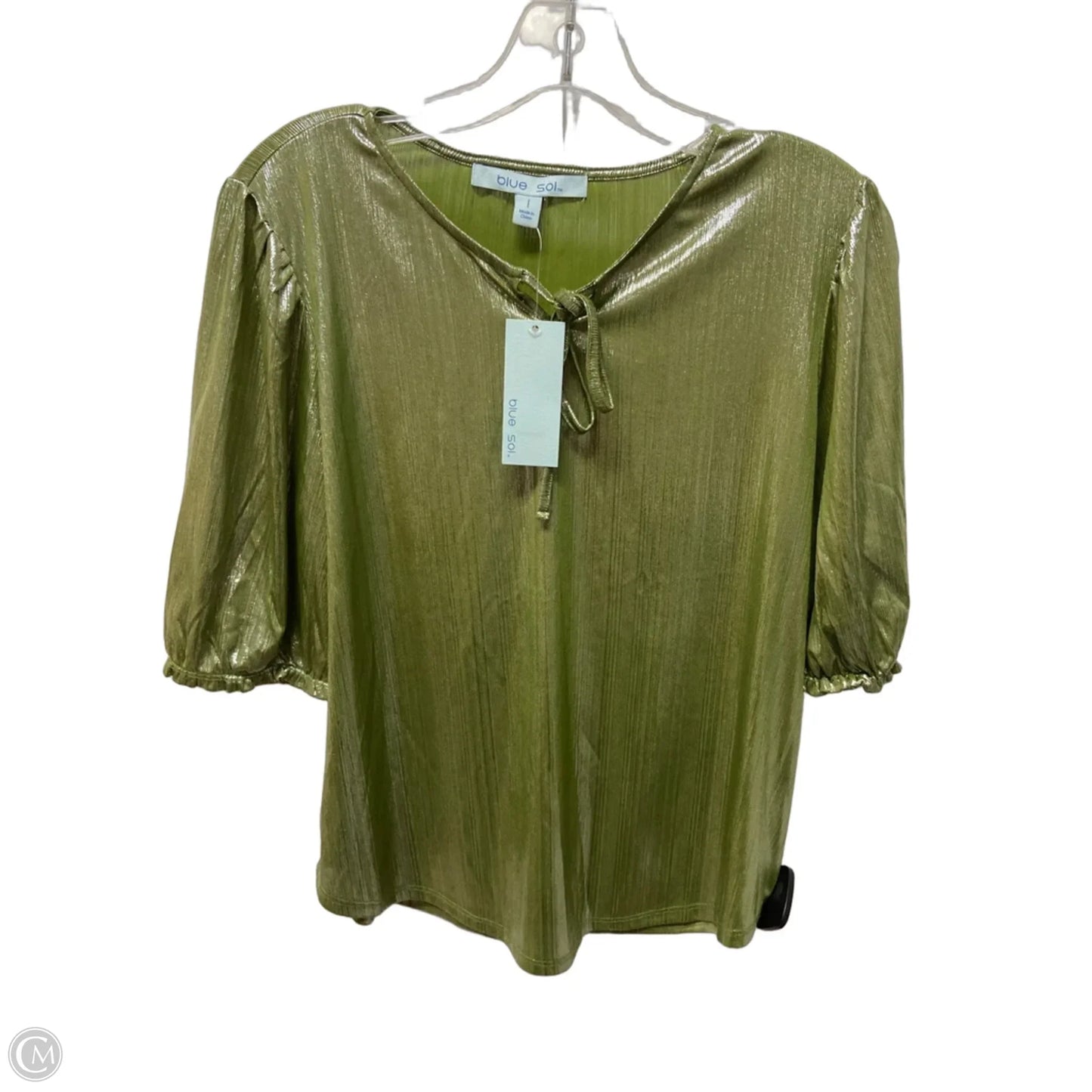 Top Short Sleeve By Blue Sol In Green, Size: L