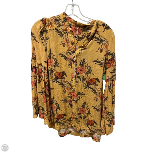 Top Long Sleeve By Free People In Yellow, Size: Sp