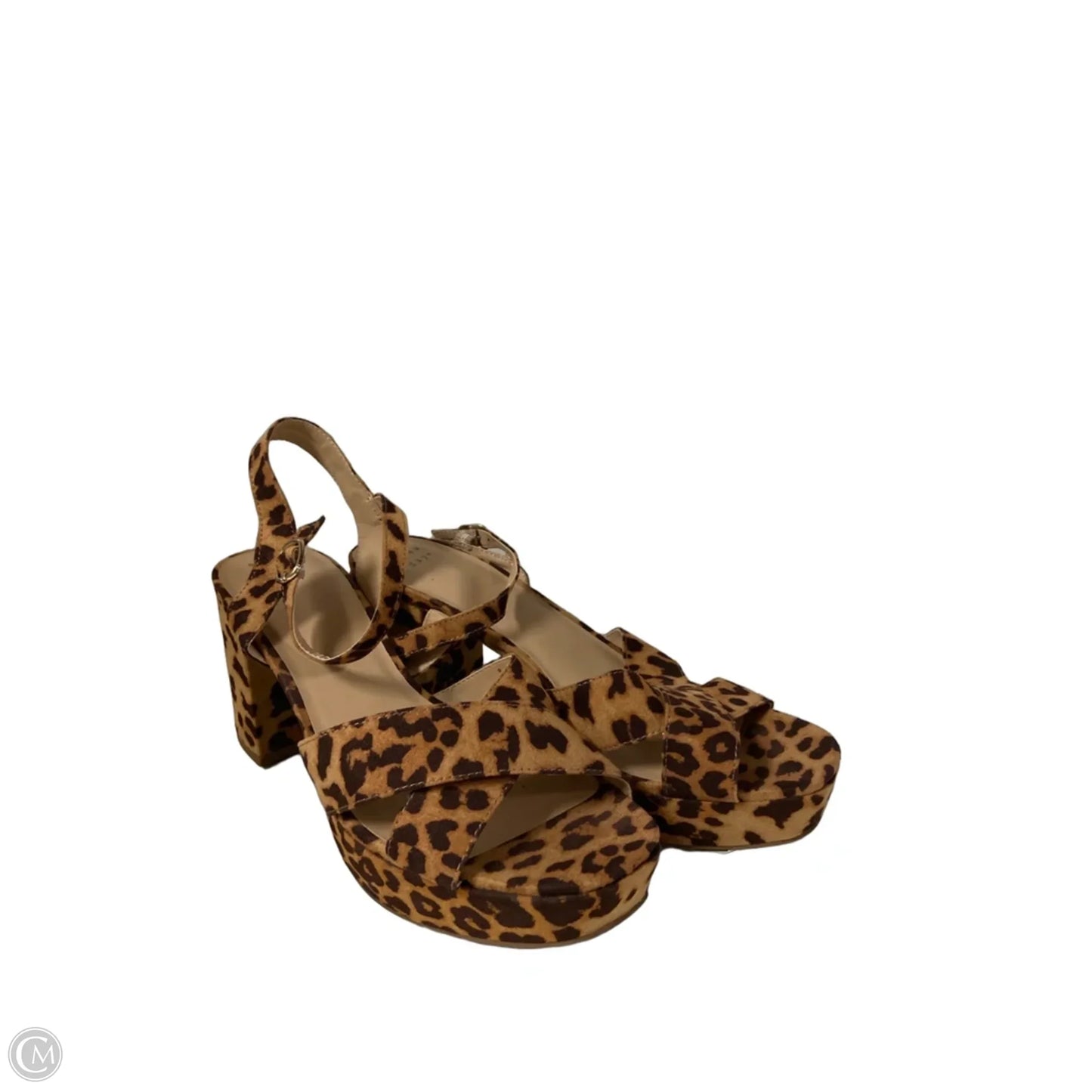 Sandals Heels Block By A New Day In Animal Print, Size: 9