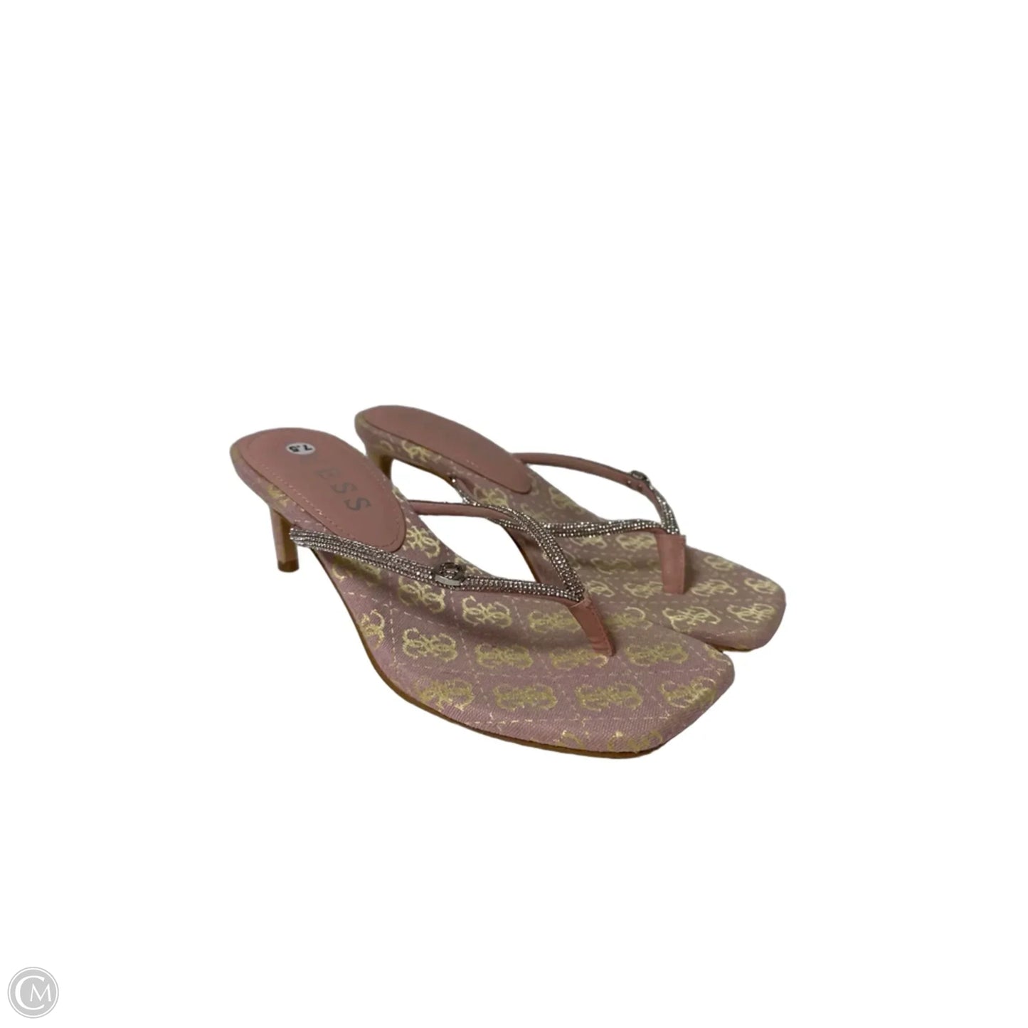 Sandals Heels Stiletto By Guess In Pink, Size: 7.5