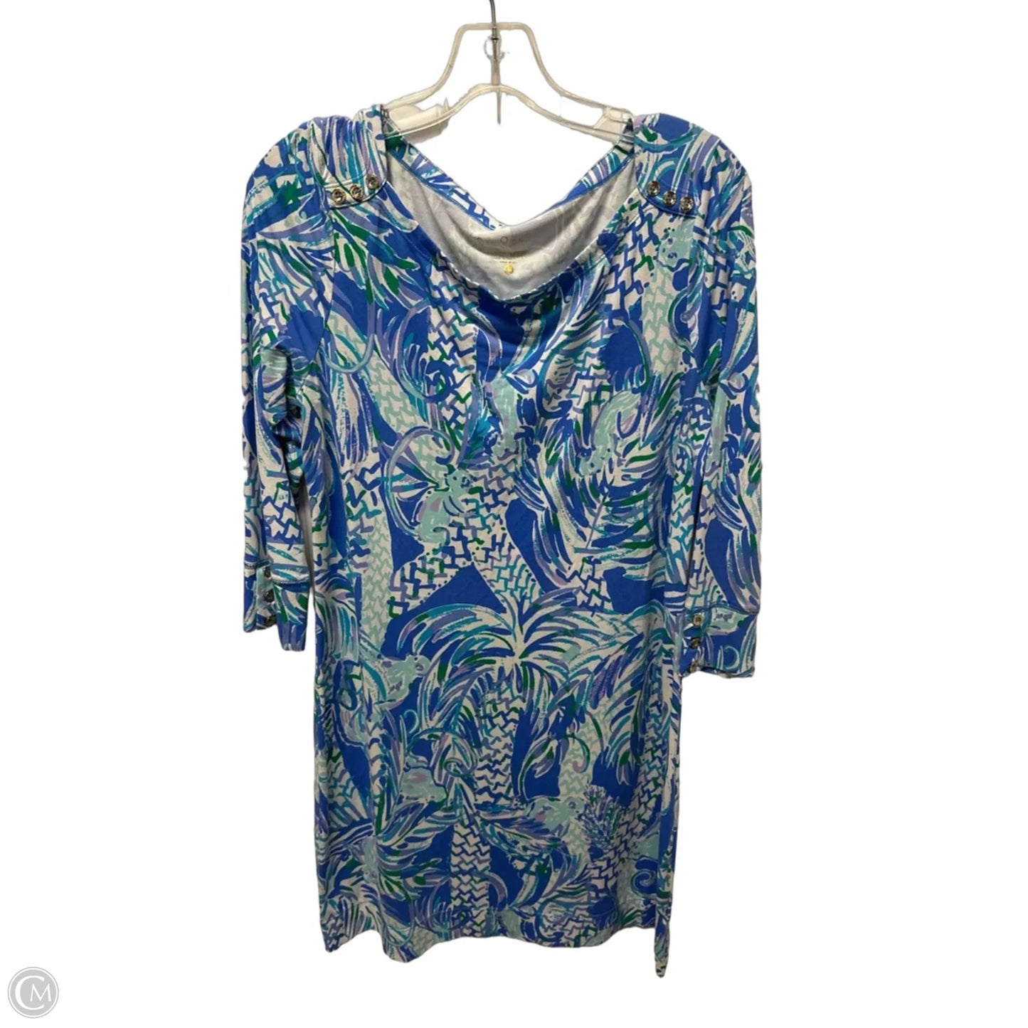 Dress Designer By Lilly Pulitzer In Blue & White, Size: L