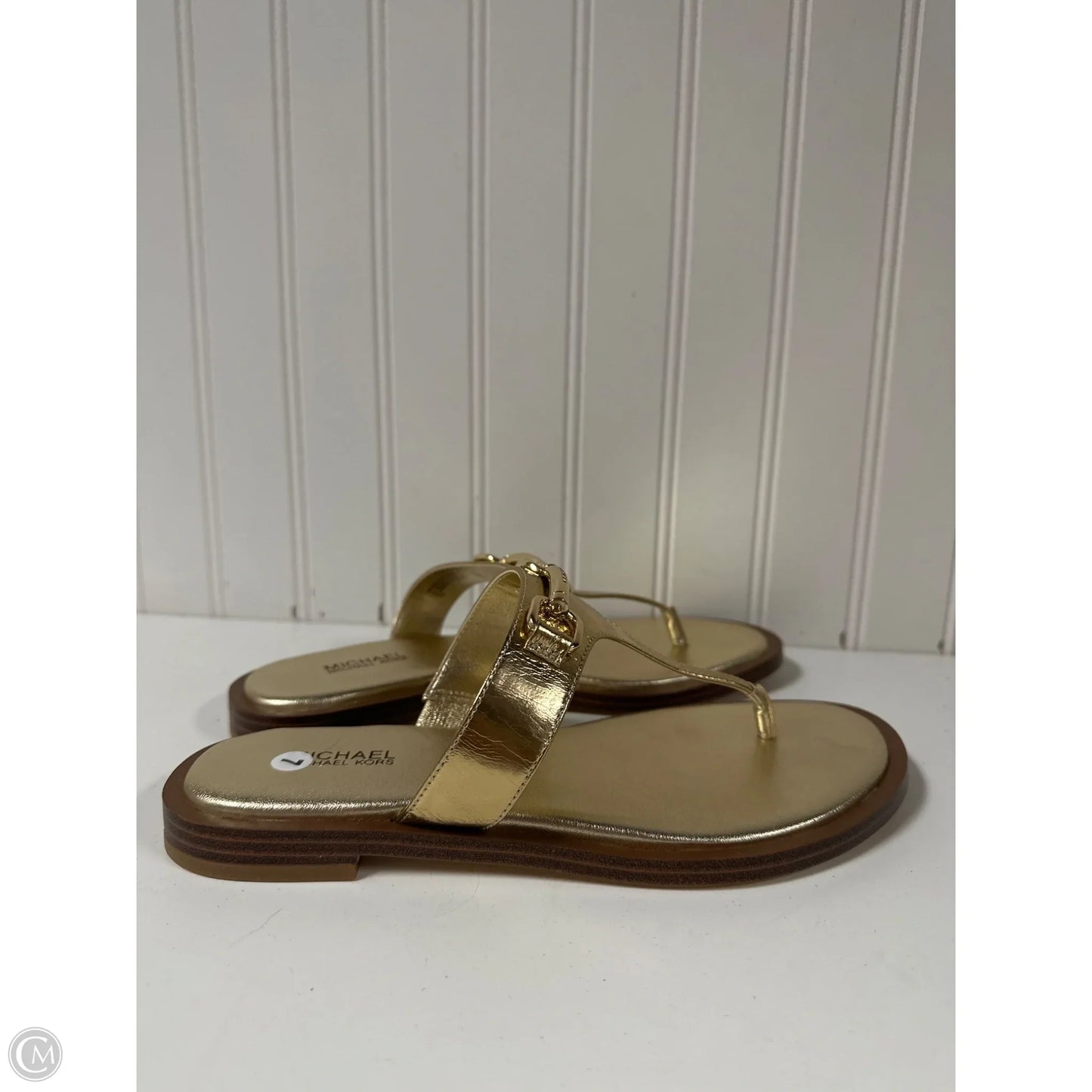 Sandals Designer By Michael Kors In Gold, Size: 7