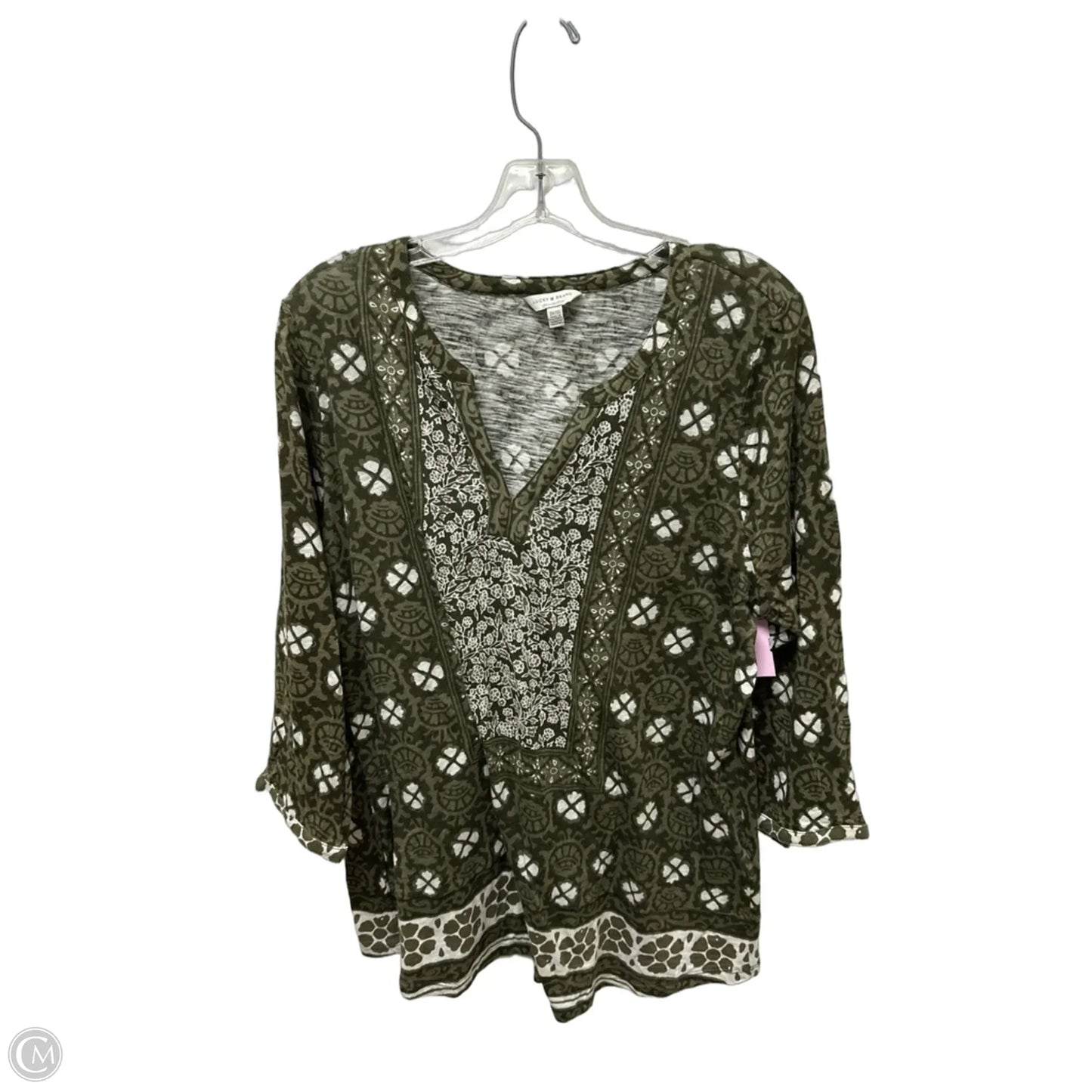 Top Long Sleeve Basic By Lucky Brand In Green, Size: 1x