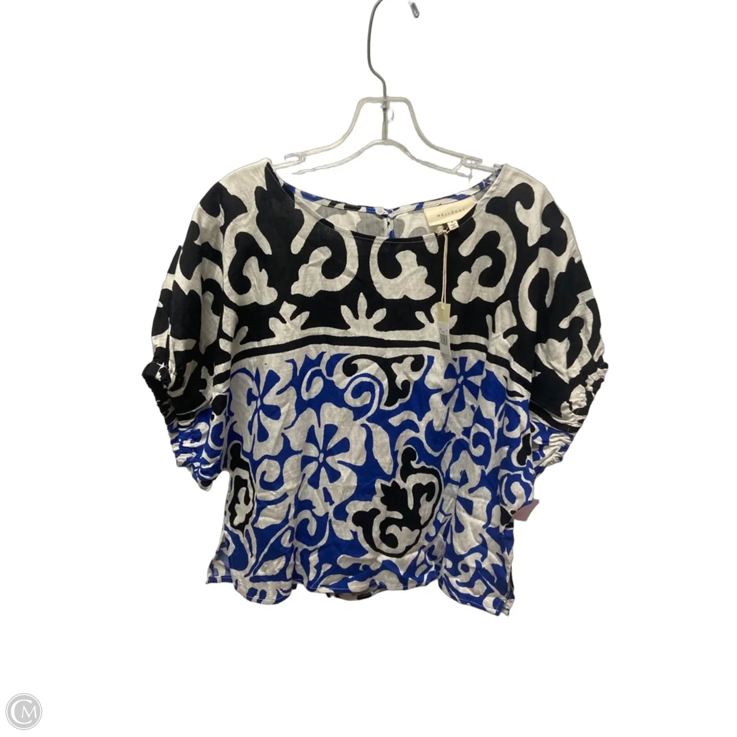 Top Short Sleeve Basic By Melloday In Black & Blue, Size: S