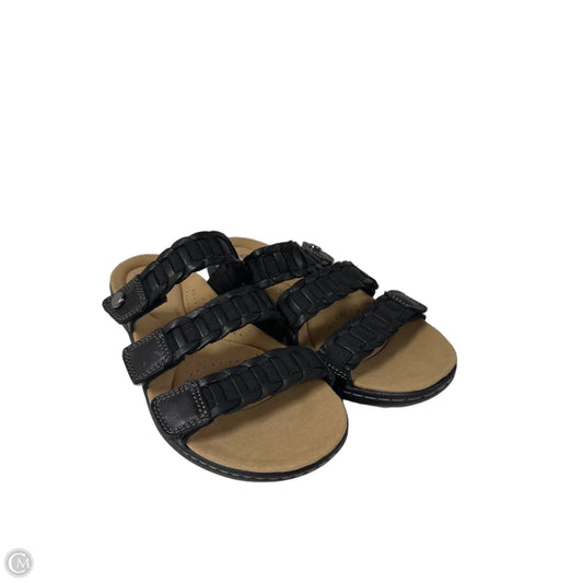 Sandals Flats By Clarks In Black, Size: 8