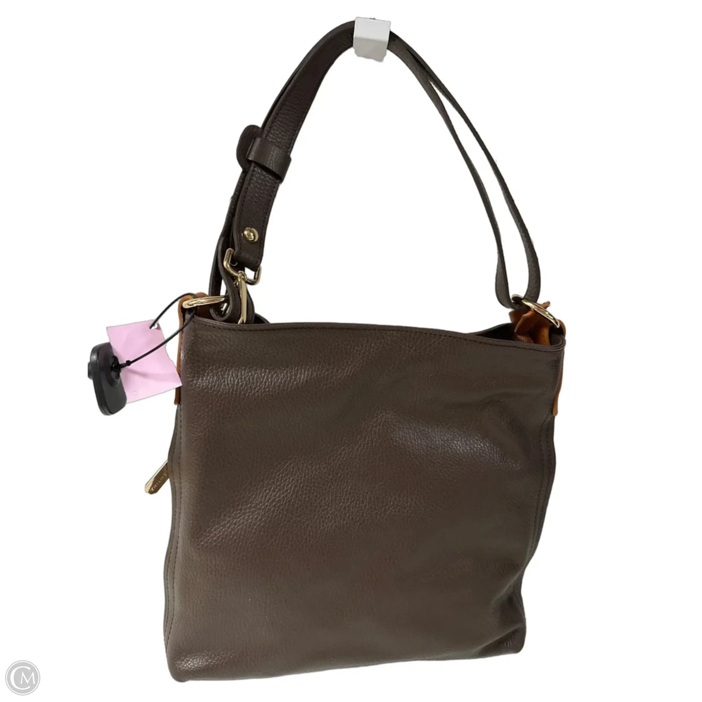 Handbag Leather By Valentina, Size: Large