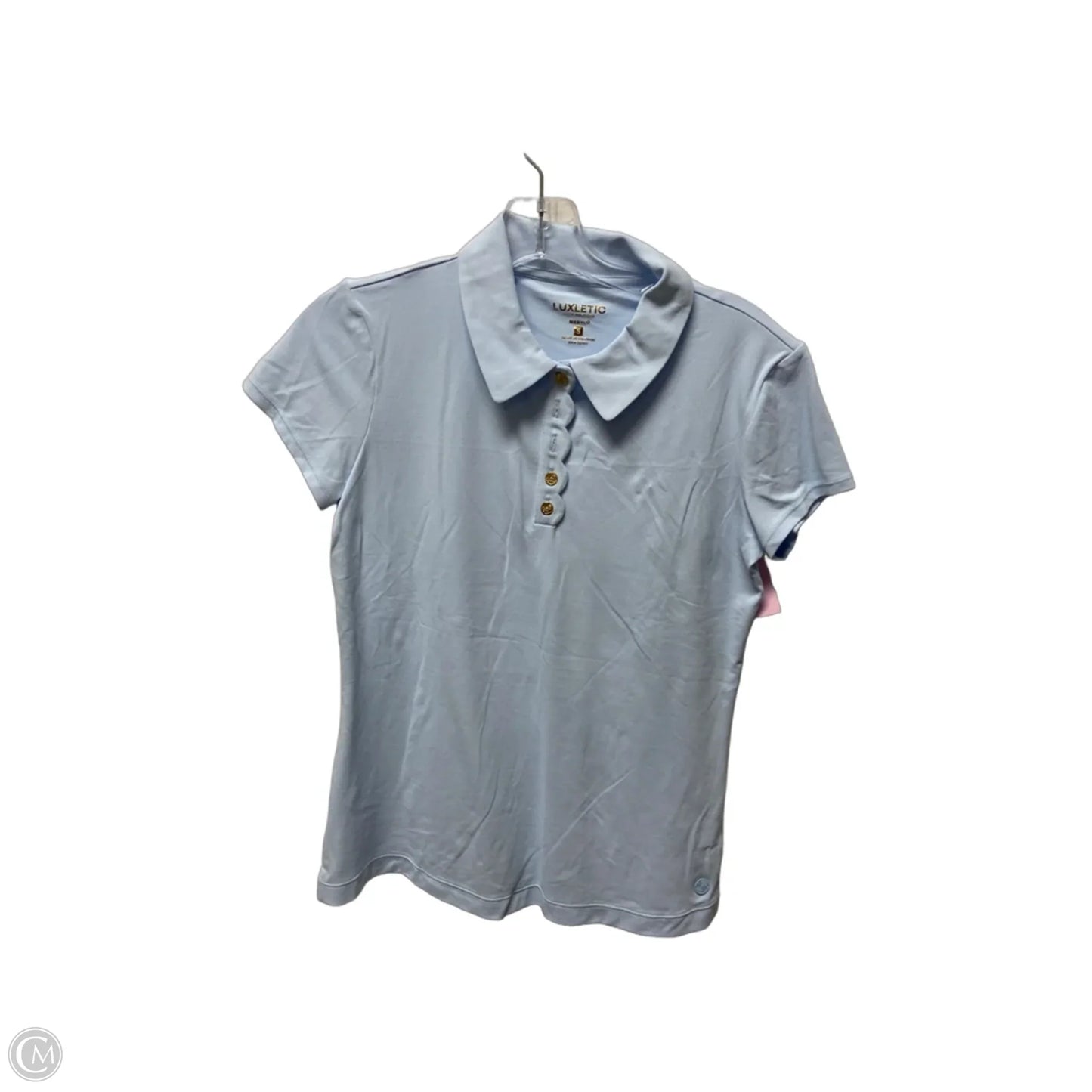 Top Short Sleeve Designer By Lilly Pulitzer In Blue, Size: S