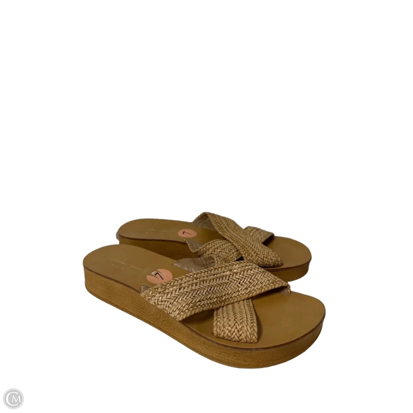 Sandals Flats By Clothes Mentor In Tan, Size: 7
