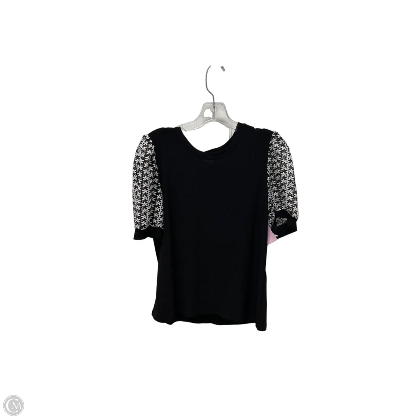 Top Short Sleeve By Cece In Black & White, Size: M