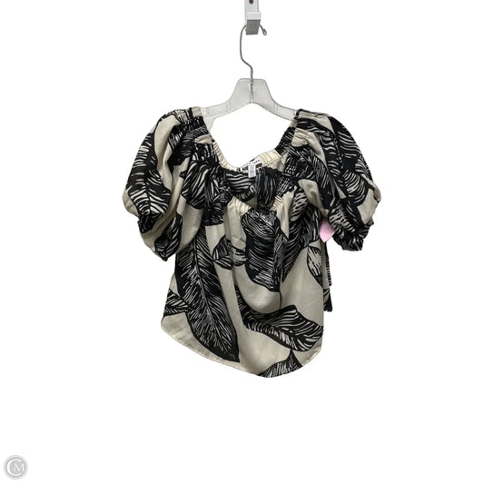 Top Short Sleeve By Ellen Tracy In Black & Cream, Size: S