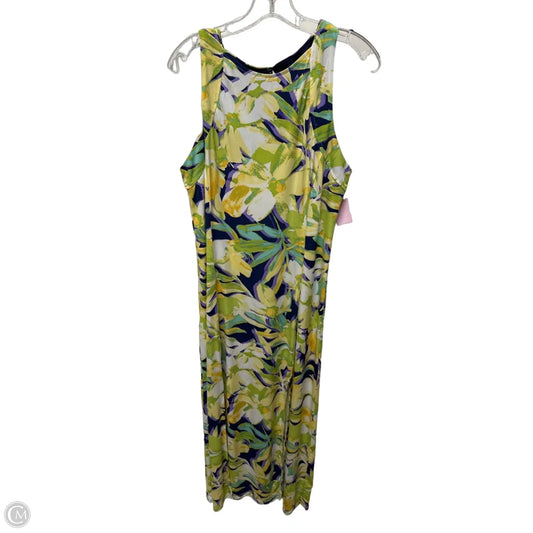Dress Casual Maxi By London Times In Purple & Yellow, Size: 1x
