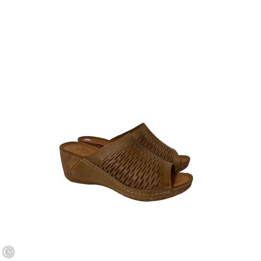 Sandals Heels Block By Spring Step In Brown, Size: 6