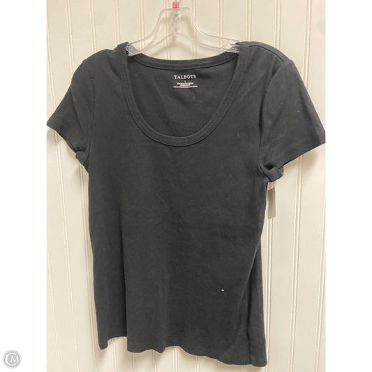 Top Short Sleeve Basic By Talbots In Black, Size: L