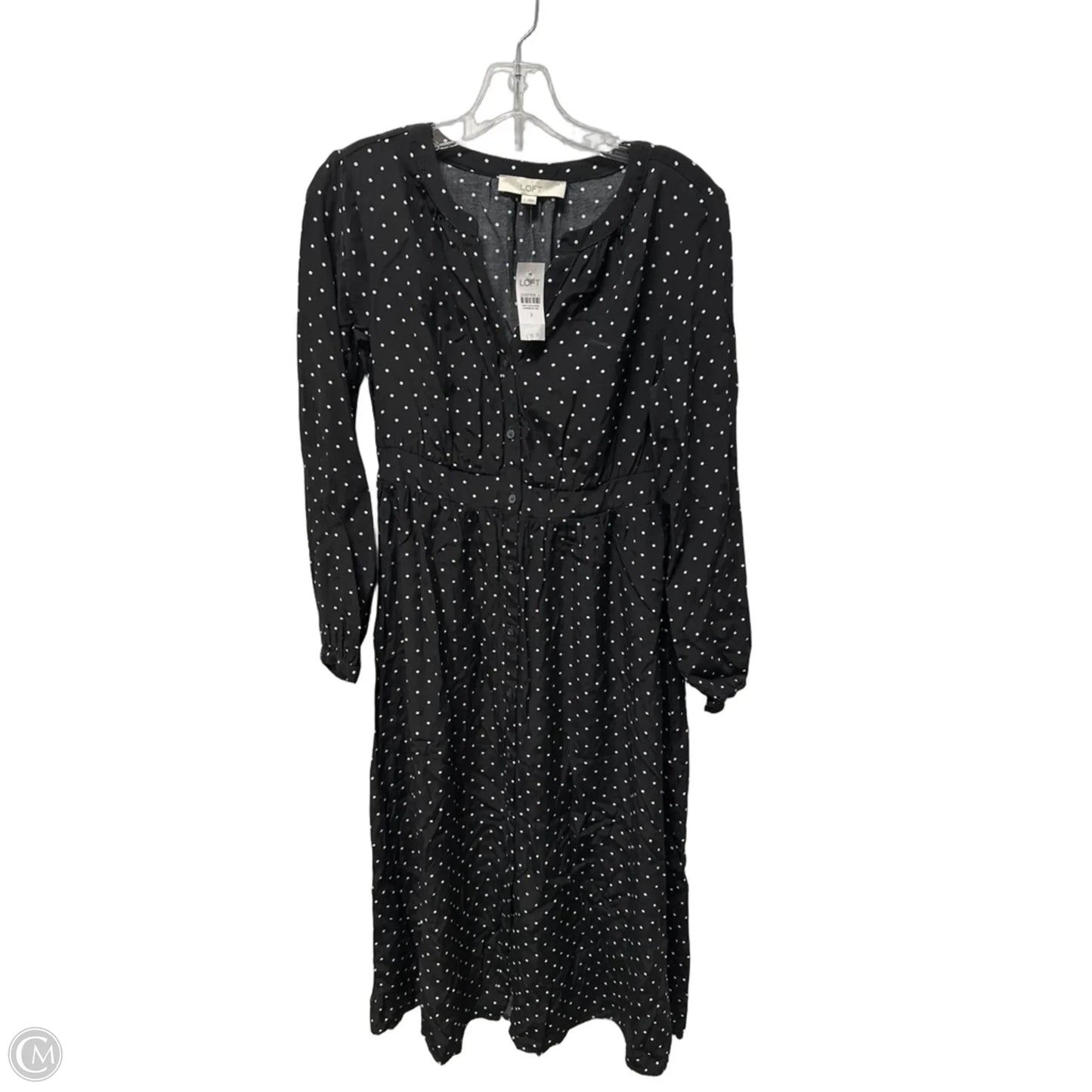 Dress Casual Maxi By Loft In Polkadot Pattern, Size: Xs
