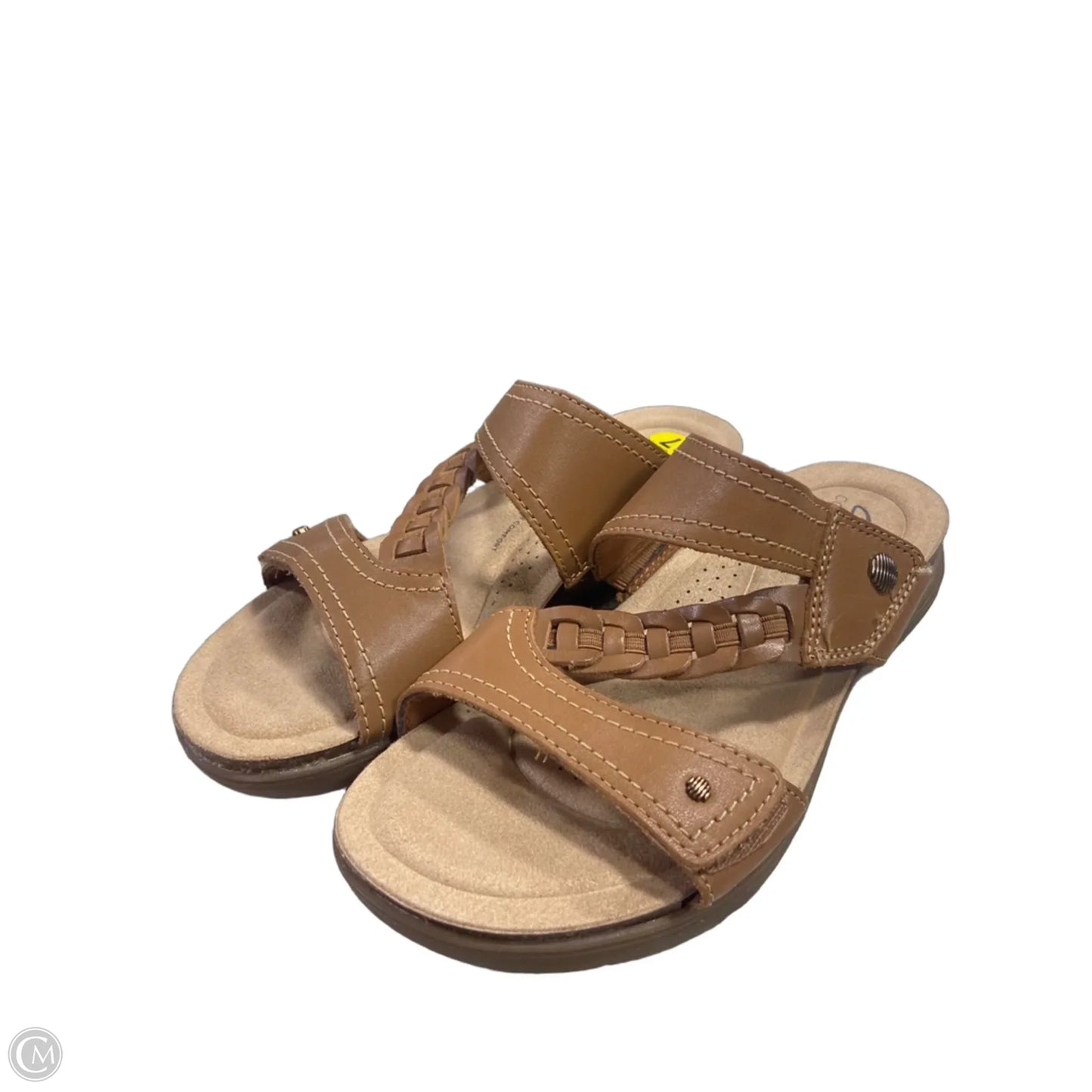 Sandals Flats By Clarks In Tan, Size: 7