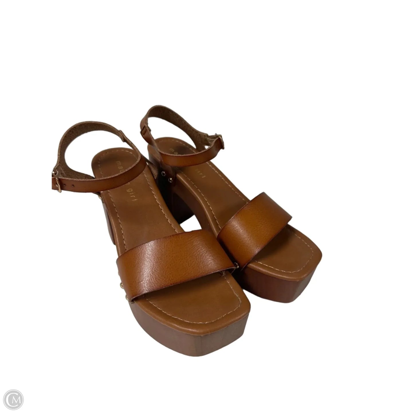 Sandals Heels Block By Madden Girl In Brown, Size: 7