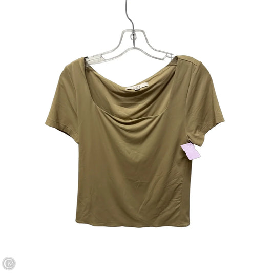 Top Short Sleeve By Loft In Tan, Size: L