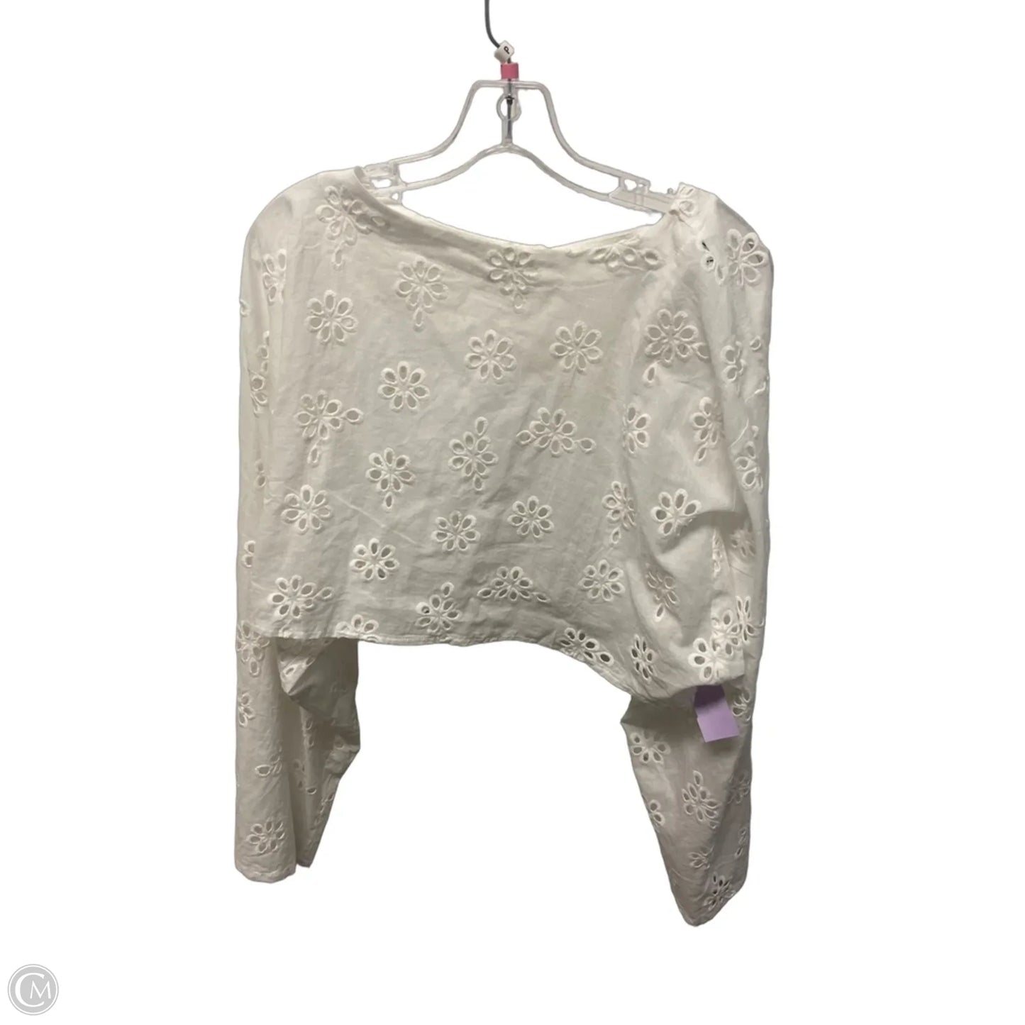Top Long Sleeve By Mable In White, Size: L