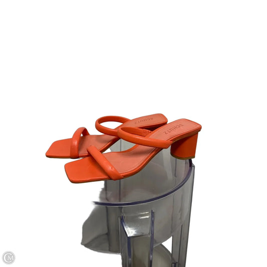 Sandals Heels Block By Schutz In Orange, Size: 9.5