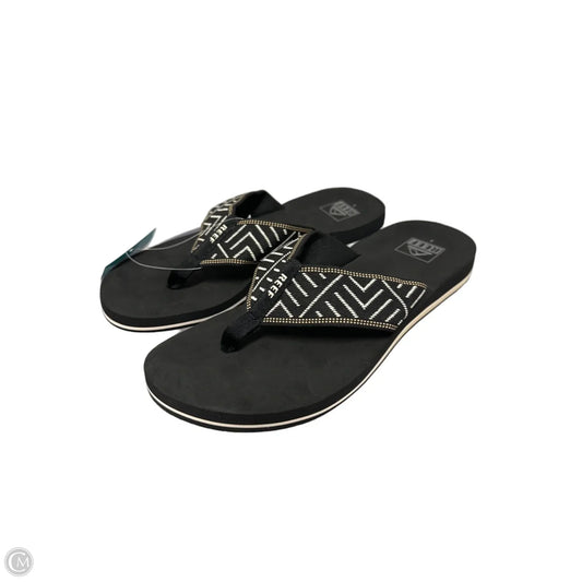 Sandals Flip Flops By Reef In Black, Size: 8