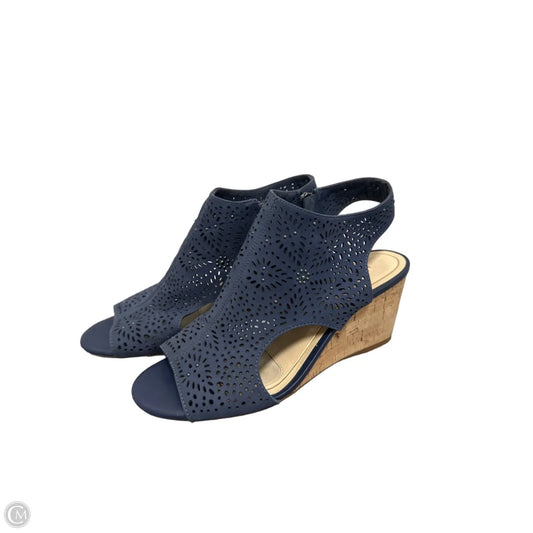 Sandals Heels Wedge By Alex Marie In Blue, Size: 8