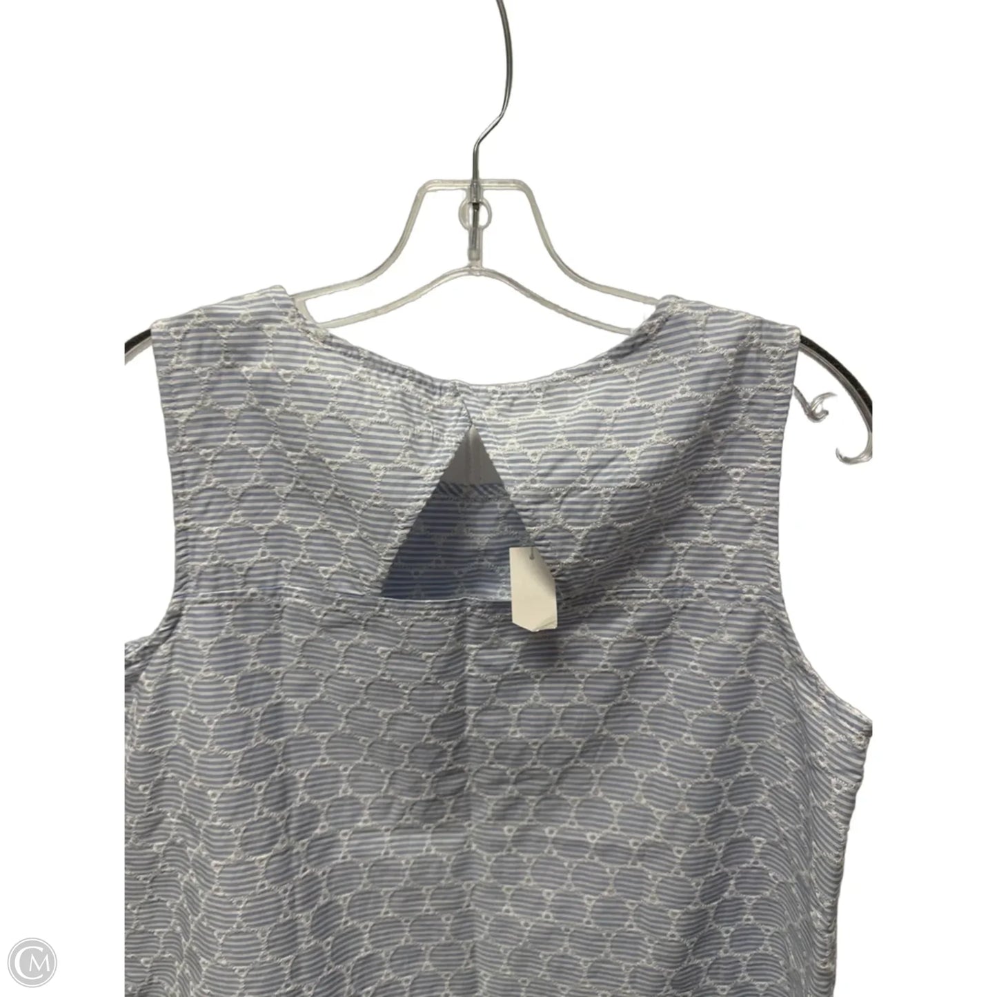 Top Sleeveless By Talbots In Blue & White, Size: M