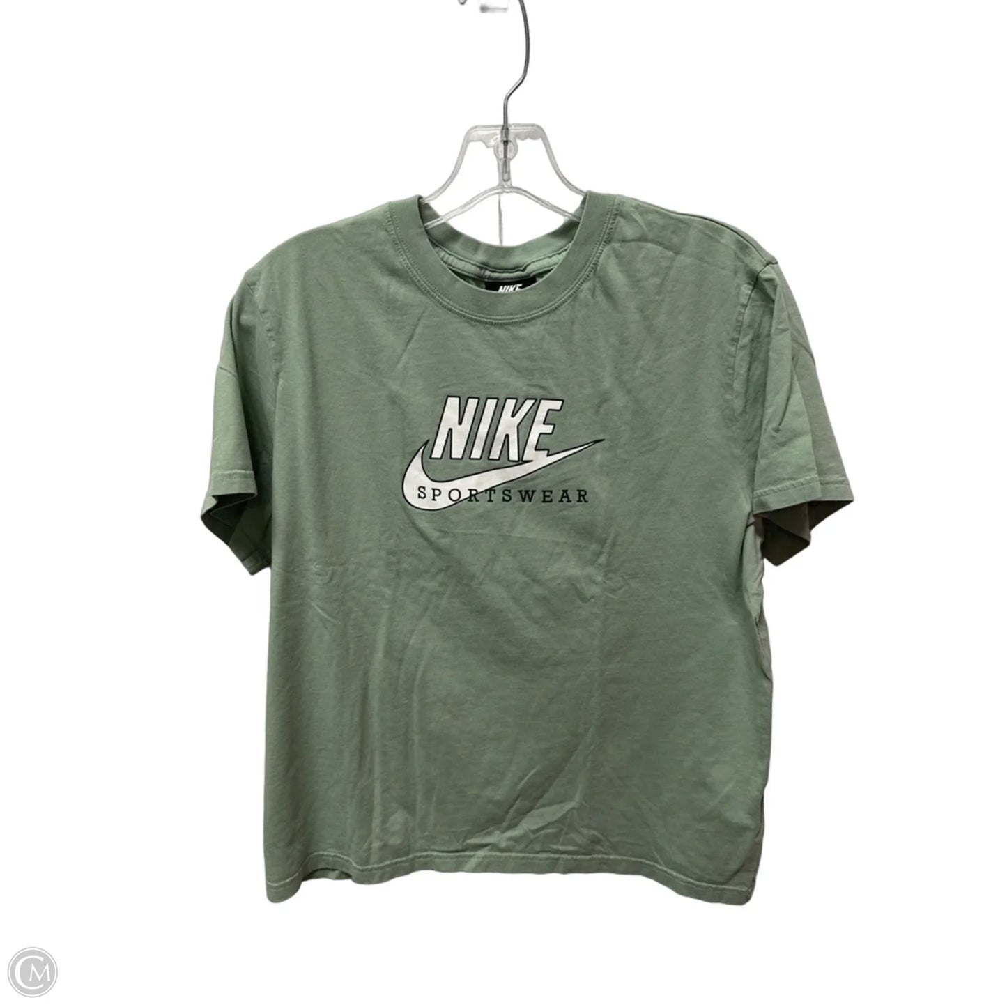 Athletic Top Short Sleeve By Nike In Green, Size: M