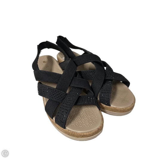 Sandals Heels Wedge By Bzees In Black, Size: 7.5