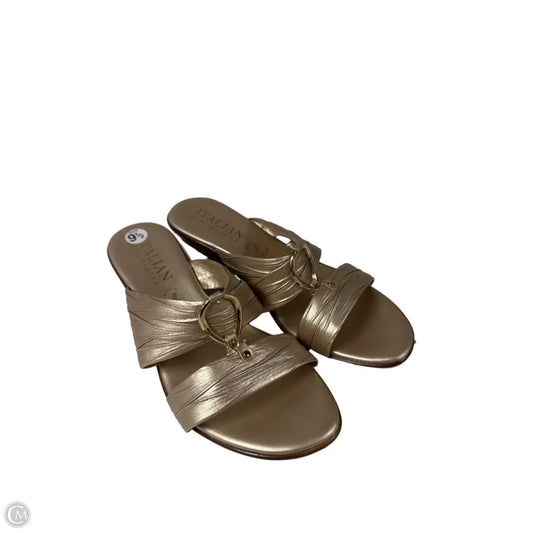 Shoes Heels Wedge By Italian Shoemakers In Gold, Size: 9.5