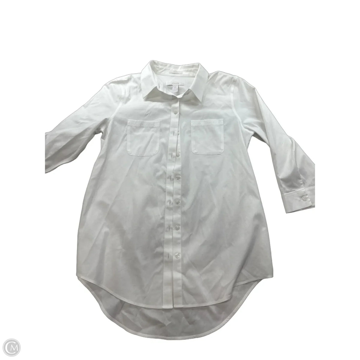 Top Long Sleeve Basic By Chicos In White, Size: S