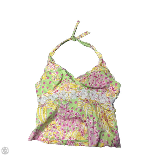 Top Sleeveless Designer By Lilly Pulitzer In Green & Pink, Size: M