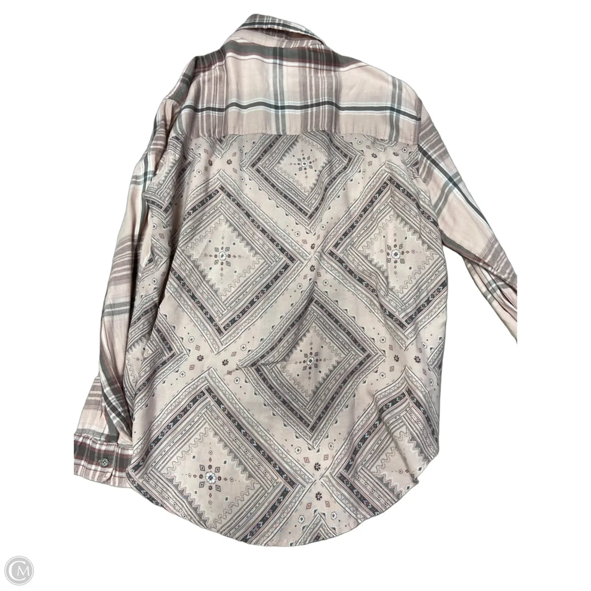Top Long Sleeve By Mudd In Plaid Pattern, Size: L