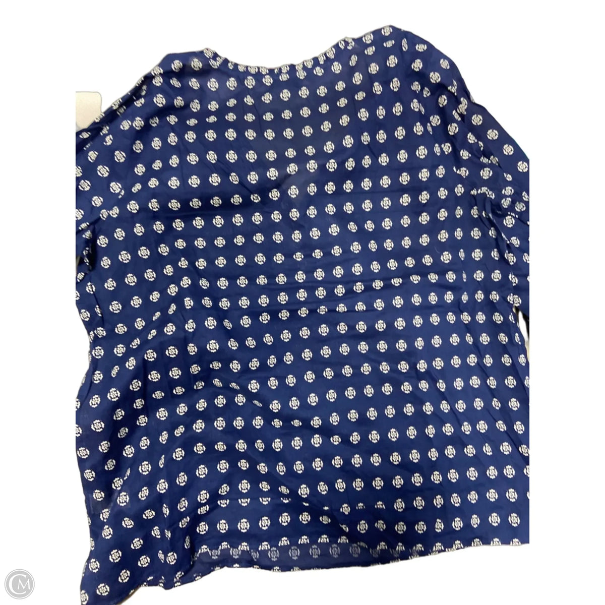 Top Long Sleeve Basic By Talbots In Blue & White, Size: 1x