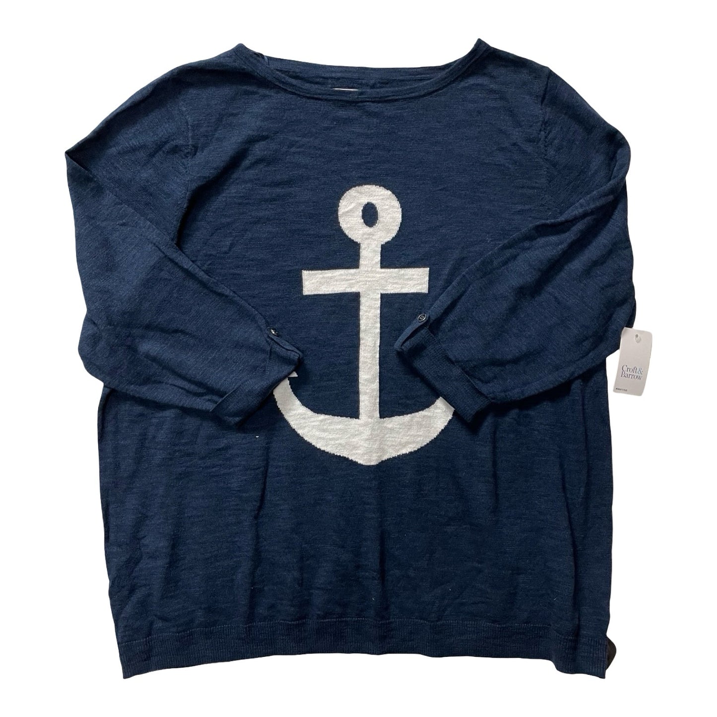 Sweater By Croft And Barrow In Navy, Size:2X