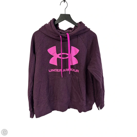 Sweatshirt Hoodie By Under Armour In Purple, Size: 1x