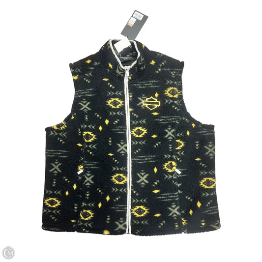 Vest Faux Fur & Sherpa By Harley Davidson In Black & Yellow, Size: 2x