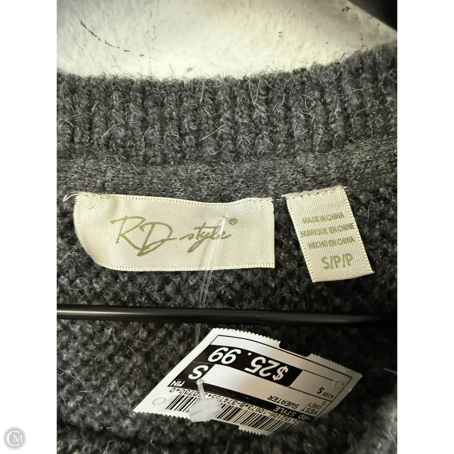 Vest Sweater By Rd Style In Grey, Size: S