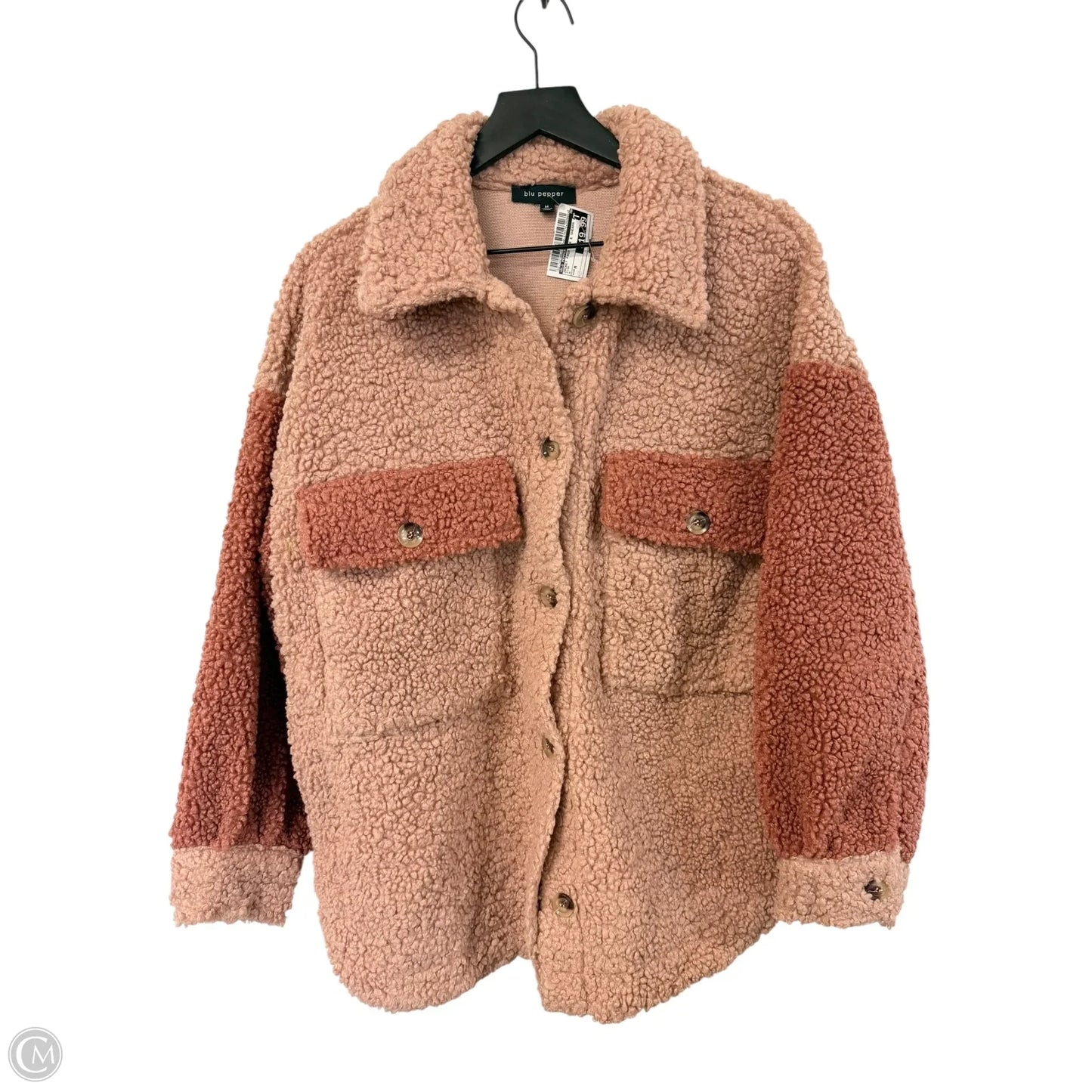 Jacket Faux Fur & Sherpa By Blu Pepper In Pink, Size: M