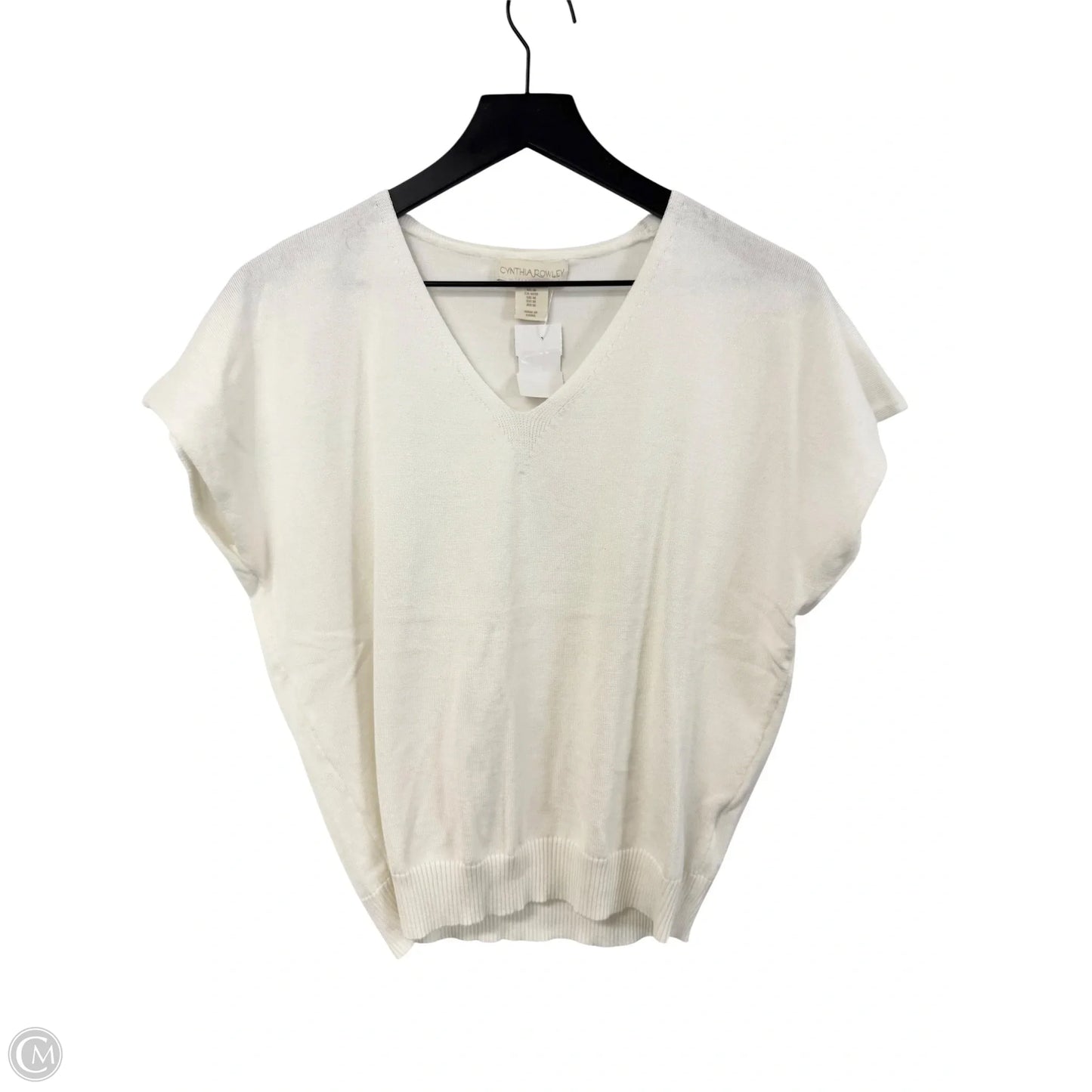 Sweater Short Sleeve By Cynthia Rowley In White, Size: M