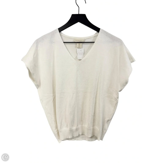 Sweater Short Sleeve By Cynthia Rowley In White, Size: M