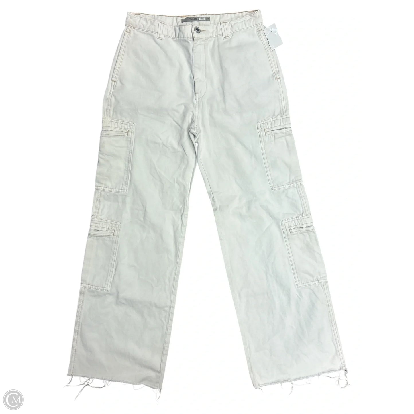 Jeans Wide Leg By Hudson In White Denim, Size: 4