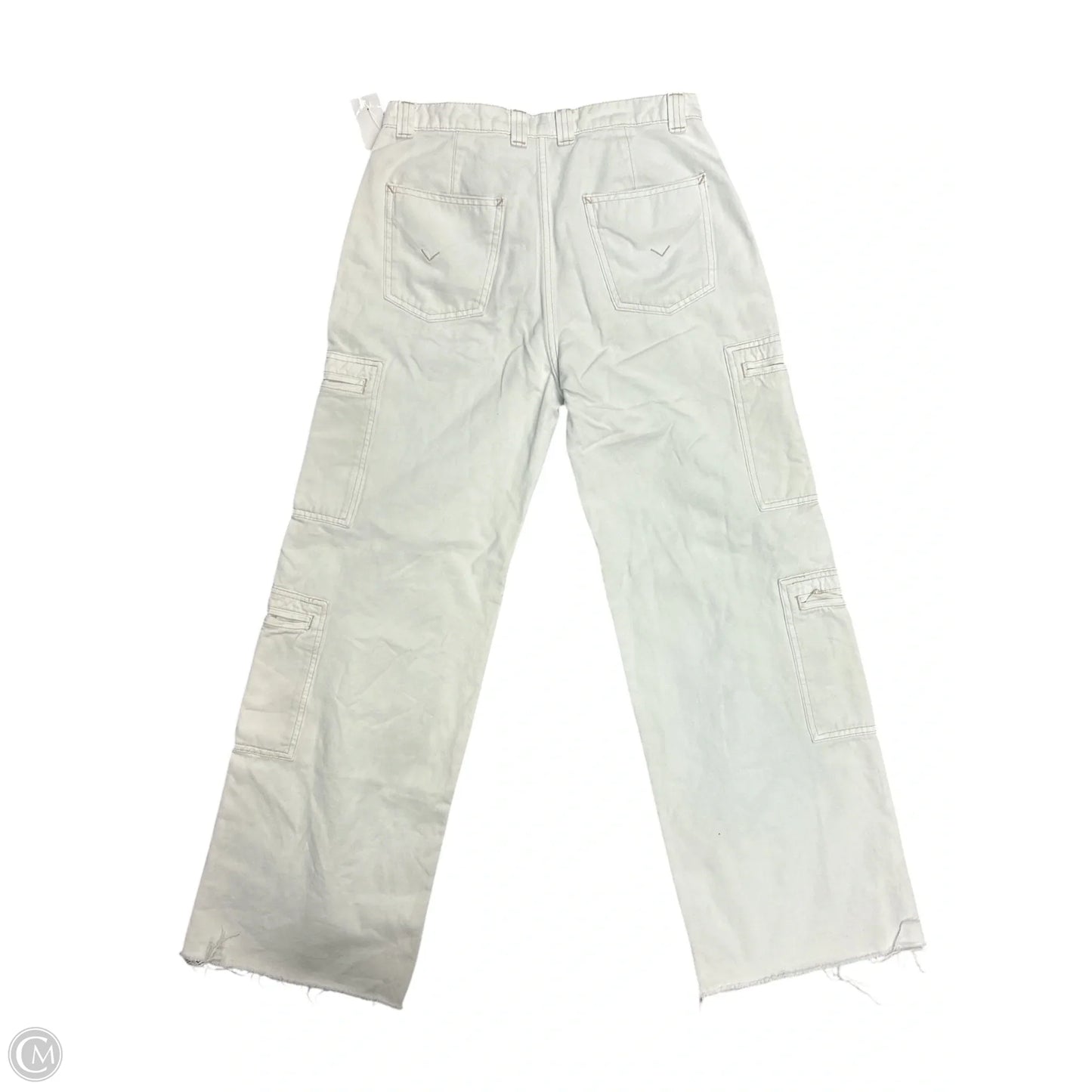 Jeans Wide Leg By Hudson In White Denim, Size: 4