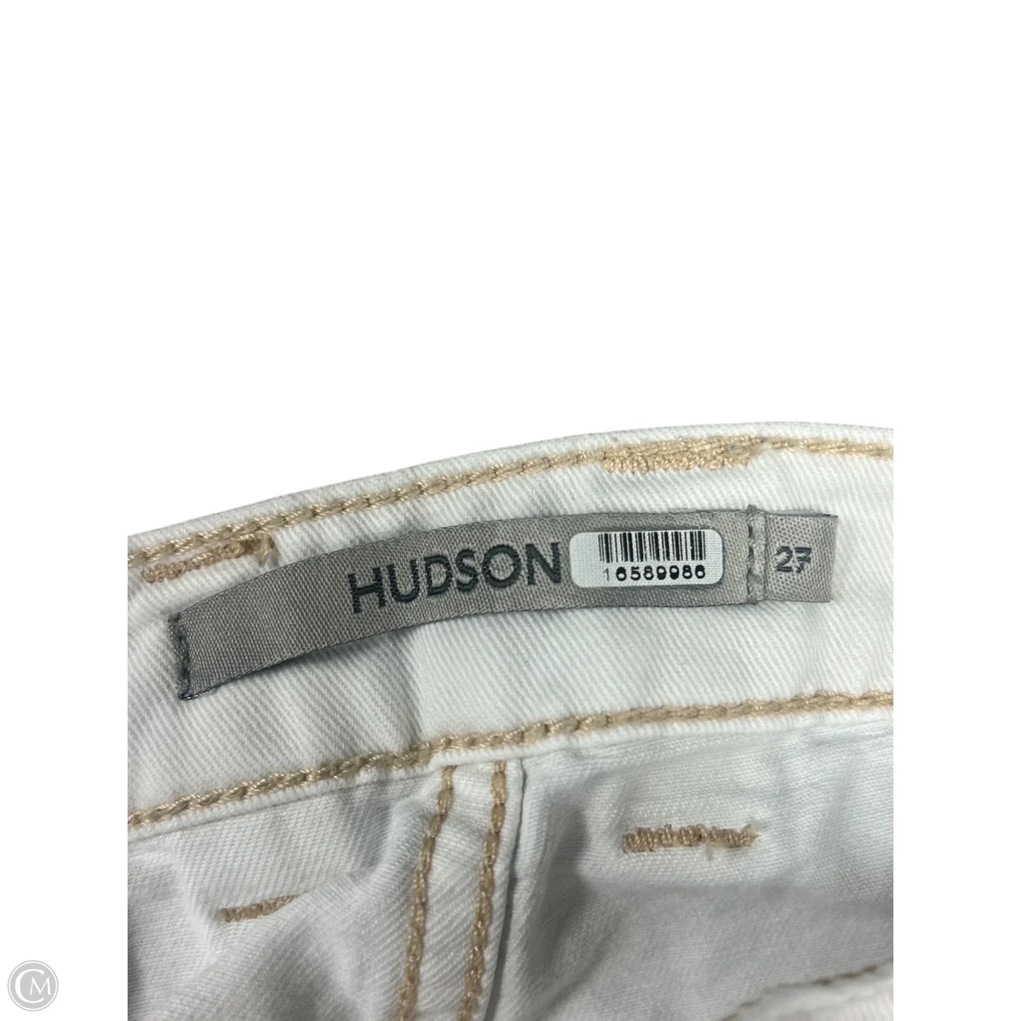 Jeans Wide Leg By Hudson In White Denim, Size: 4