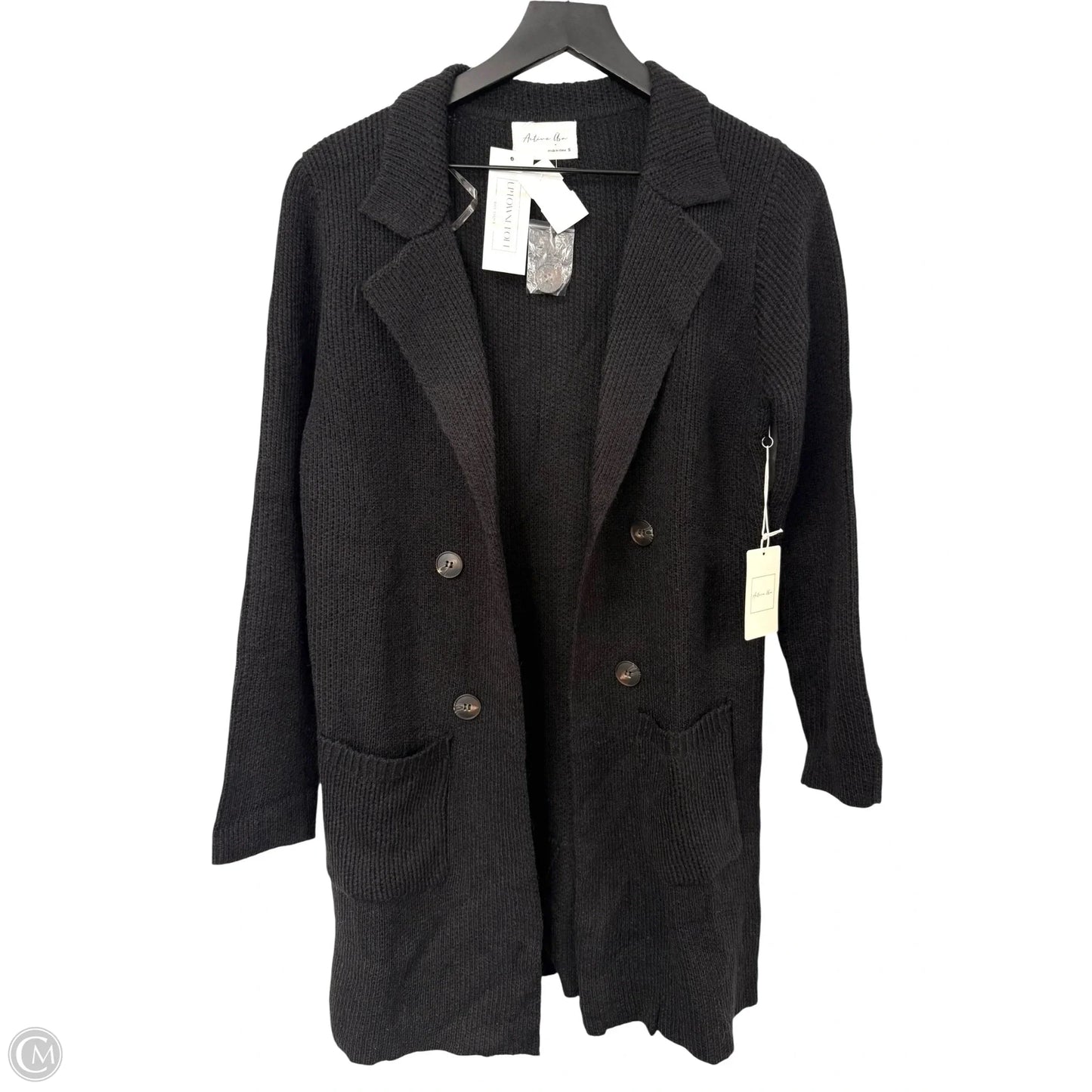 Sweater Cardigan By Active Usa In Black, Size: S