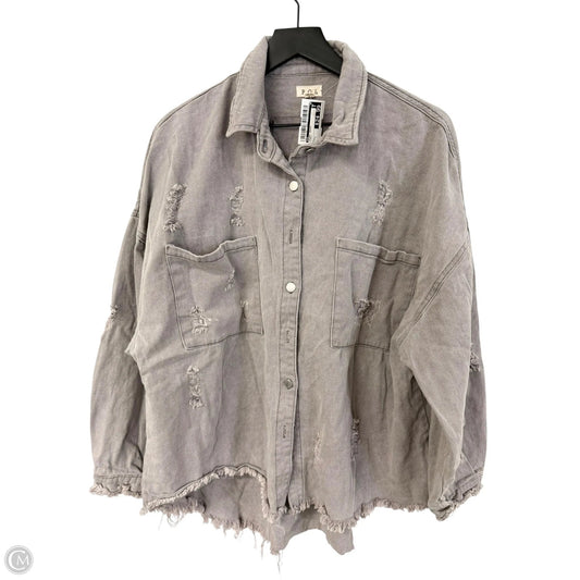 Jacket Denim By Pol In Purple, Size: L
